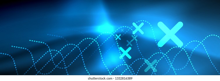 Neonleuchtende Techno-Linien, futuristisch abstrakte High-Tech-Hintergrundvorlage mit quadratischen Formen
