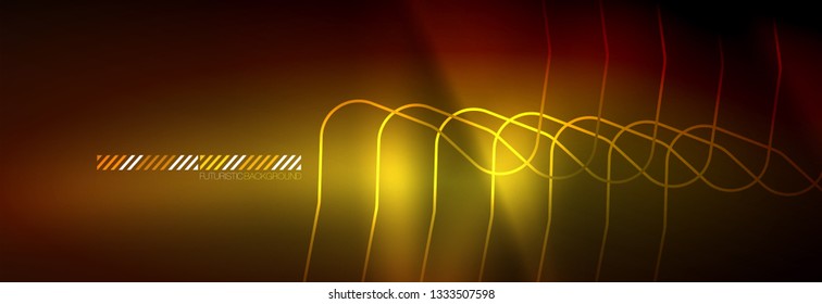 Neonleuchtende Techno-Linien, futuristisch abstrakte High-Tech-Hintergrundvorlage mit quadratischen Formen