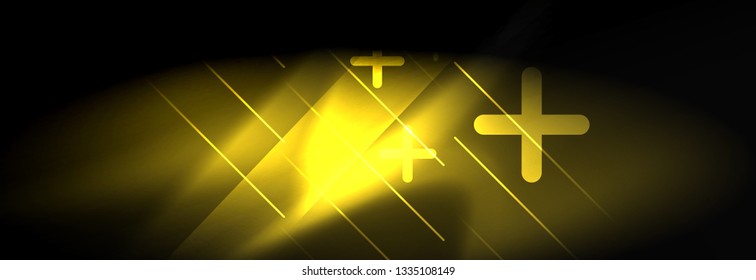 Líneas tecno brillantes neón, plantilla de fondo abstracto de alta tecnología futurista con líneas. Ilustración del vector
