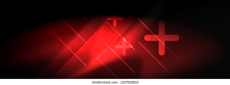 Neon glowing techno lines, hi-tech futuristic abstract background template with lines. Vector illustration