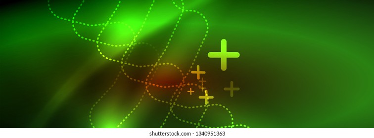 Neon glowing techno lines, hi-tech futuristic abstract background template with square shapes