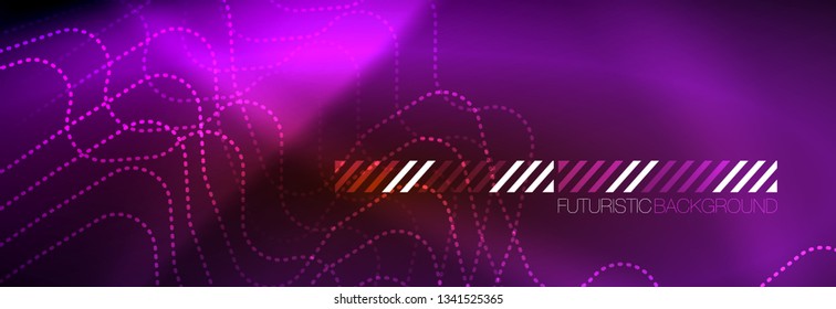 Neonleuchtende Techno-Linien, futuristisch abstrakte High-Tech-Hintergrundvorlage mit quadratischen Formen