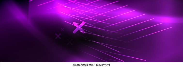 Neon leuchtende Techno-Linien, High-Tech-futuristische abstrakte Hintergrundvorlage mit Linien. Vektorgrafik