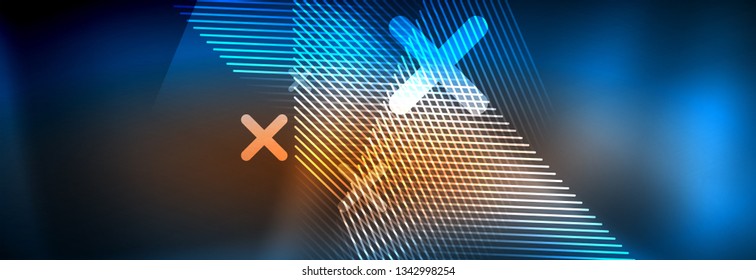 Neon linhas de tecno brilhantes, modelo de fundo abstrato futurista de alta tecnologia com linhas. Ilustração vetorial