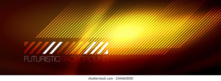 Neon leuchtende Techno-Linien, High-Tech-futuristische abstrakte Hintergrundvorlage mit Linien. Vektorgrafik