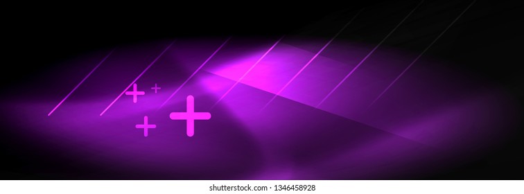 Líneas tecno brillantes neón, plantilla de fondo abstracto de alta tecnología futurista con líneas. Ilustración del vector