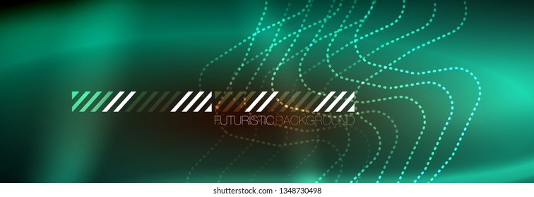 Neon glowing techno lines, hi-tech futuristic abstract background template with square shapes