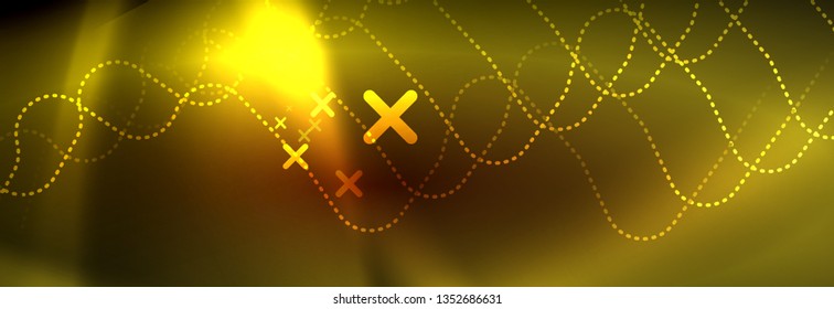 Neon glowing techno lines, hi-tech futuristic abstract background template with square shapes