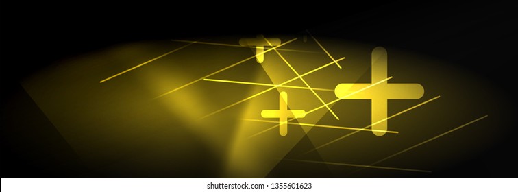 Líneas tecno brillantes neón, plantilla de fondo abstracto de alta tecnología futurista con líneas. Ilustración del vector