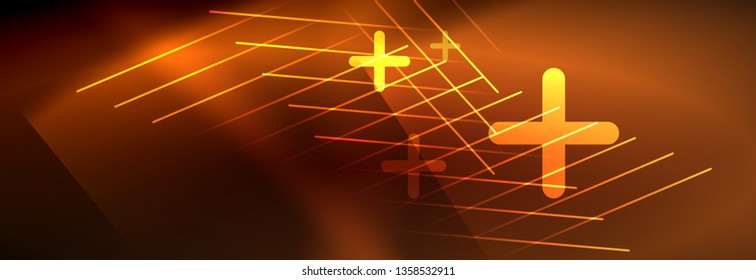 Líneas tecno brillantes neón, plantilla de fondo abstracto de alta tecnología futurista con líneas. Ilustración del vector