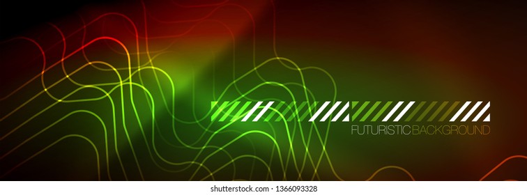 Neonleuchtende Techno-Linien, futuristisch abstrakte High-Tech-Hintergrundvorlage mit quadratischen Formen