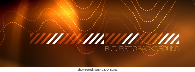 Líneas tecno brillantes de neón, plantilla de fondo abstracto de alta tecnología futurista con formas cuadradas
