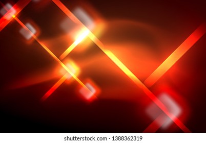 Neonleuchtende Techno-Linien, futuristisch abstrakte High-Tech-Hintergrundvorlage mit quadratischen Formen und Linien