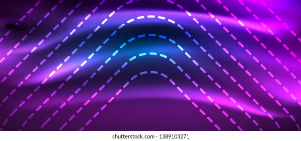 Líneas tecno brillantes de neón, plantilla de fondo abstracto de alta tecnología futurista con formas cuadradas, diseño vectorial