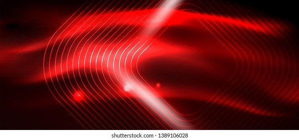 Neon glowing techno lines, hi-tech futuristic abstract background template with square shapes, vector design