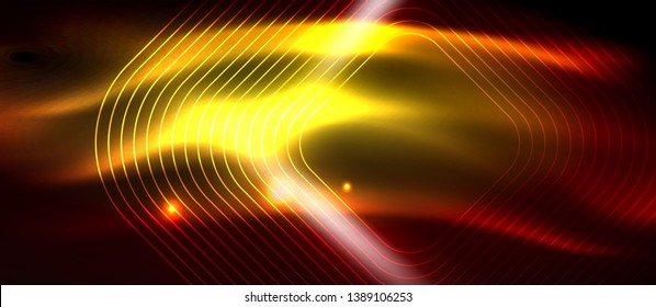 Neonleuchtende Techno-Linien, futuristisch abstrakte High-Tech-Hintergrundvorlage mit quadratischen Formen, Vektordesign