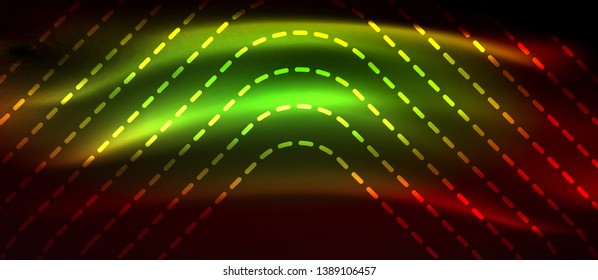 Líneas tecno brillantes de neón, plantilla de fondo abstracto de alta tecnología futurista con formas cuadradas, diseño vectorial