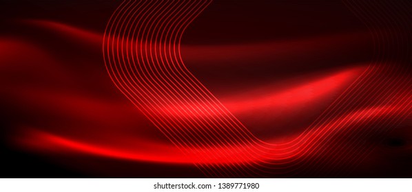 Neon glowing techno lines, hi-tech futuristic abstract background template with square shapes, vector design