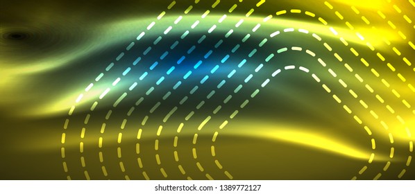 Neon glowing techno lines, hi-tech futuristic abstract background template with square shapes, vector design