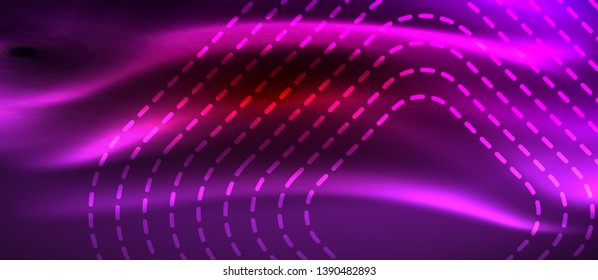 Neonleuchtende Techno-Linien, futuristisch abstrakte High-Tech-Hintergrundvorlage mit quadratischen Formen, Vektordesign