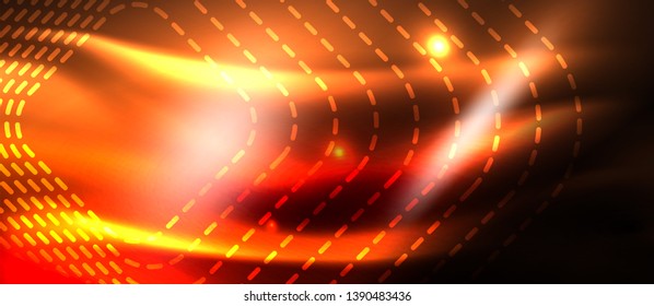 Neonleuchtende Techno-Linien, futuristisch abstrakte High-Tech-Hintergrundvorlage mit quadratischen Formen, Vektordesign