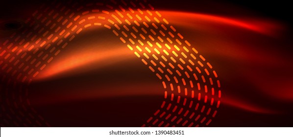 Neonleuchtende Techno-Linien, futuristisch abstrakte High-Tech-Hintergrundvorlage mit quadratischen Formen, Vektordesign