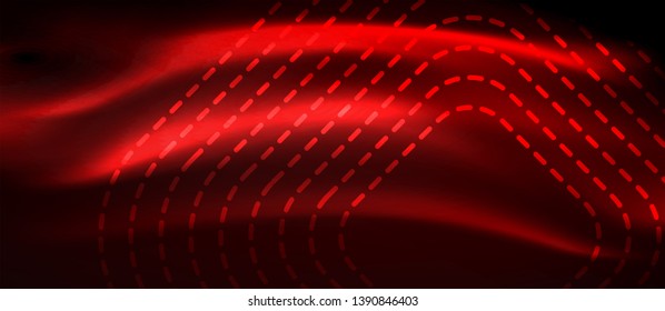Líneas tecno brillantes de neón, plantilla de fondo abstracto de alta tecnología futurista con formas cuadradas, diseño vectorial
