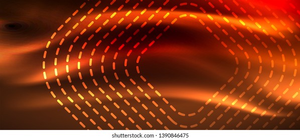 Neon glowing techno lines, hi-tech futuristic abstract background template with square shapes, vector design