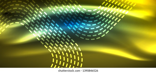 Neon glowing techno lines, hi-tech futuristic abstract background template with square shapes, vector design