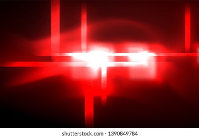 Neon glowing techno lines, hi-tech futuristic abstract background template with square shapes and lines