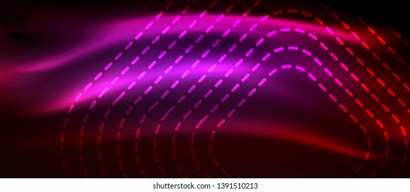 Líneas tecno brillantes de neón, plantilla de fondo abstracto de alta tecnología futurista con formas cuadradas, diseño vectorial