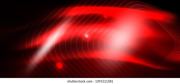 Neon glowing techno lines, hi-tech futuristic abstract background template with square shapes, vector design