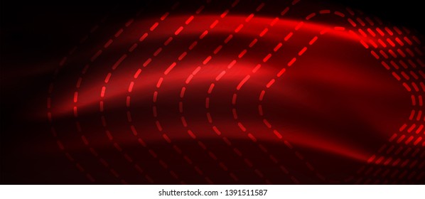 Neonleuchtende Techno-Linien, futuristisch abstrakte High-Tech-Hintergrundvorlage mit quadratischen Formen, Vektordesign