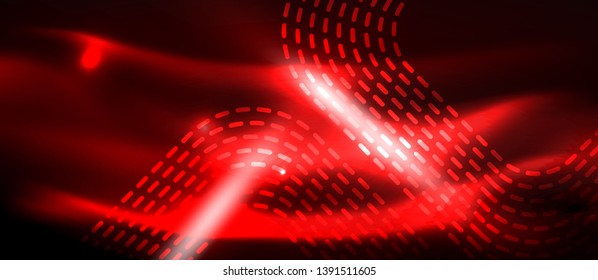 Neon glowing techno lines, hi-tech futuristic abstract background template with square shapes, vector design