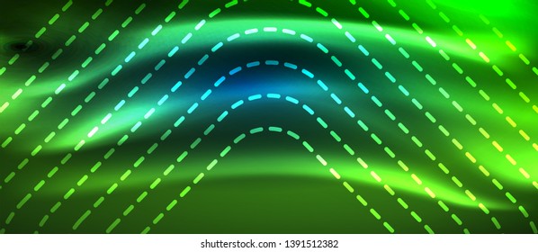 Neon glowing techno lines, hi-tech futuristic abstract background template with square shapes, vector design