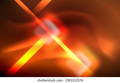 Neon glowing techno lines, hi-tech futuristic abstract background template with square shapes and lines