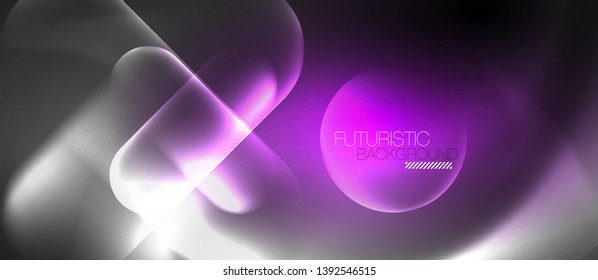 Neon glowing techno lines, hi-tech futuristic abstract background template, vector