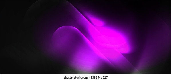 Neon glowing techno lines, hi-tech futuristic abstract background template, vector