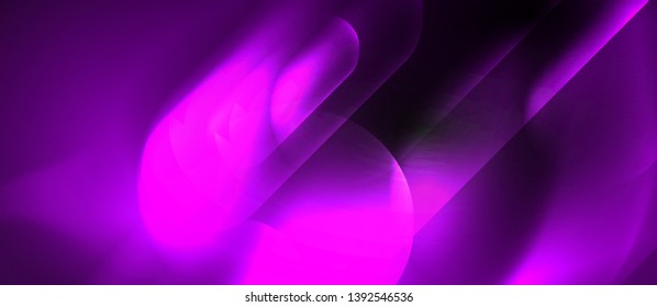 Neon glowing techno lines, hi-tech futuristic abstract background template, vector