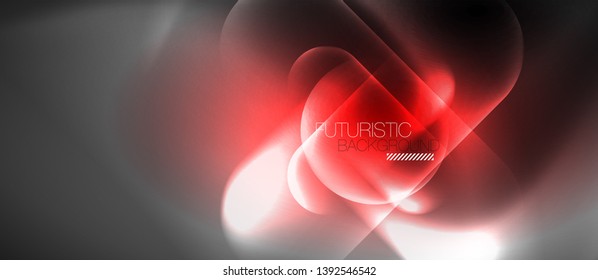 Neon glowing techno lines, hi-tech futuristic abstract background template, vector