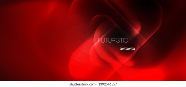 Neon glowing techno lines, hi-tech futuristic abstract background template, vector