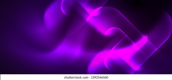 Neon glowing techno lines, hi-tech futuristic abstract background template, vector