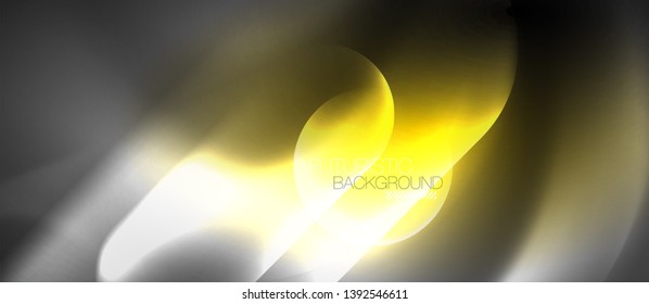 Líneas tecno brillantes de neón, plantilla de fondo abstracto de alta tecnología futurista, vector