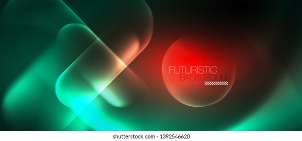 Líneas tecno brillantes de neón, plantilla de fondo abstracto de alta tecnología futurista, vector