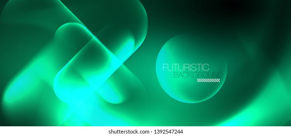Neon glowing techno lines, hi-tech futuristic abstract background template, vector