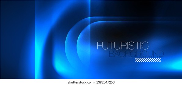 Neon-glühende Techno-Linien, futuristisch-abstrakte High-Tech-Hintergrundvorlage, Vektorgrafik