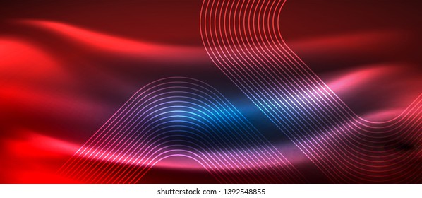 Neonleuchtende Techno-Linien, futuristisch abstrakte High-Tech-Hintergrundvorlage mit quadratischen Formen, Vektordesign