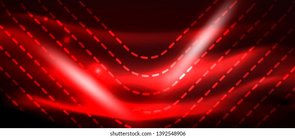 Neon glowing techno lines, hi-tech futuristic abstract background template with square shapes, vector design