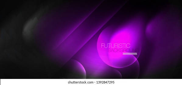 Neon glowing techno lines, hi-tech futuristic abstract background template, vector