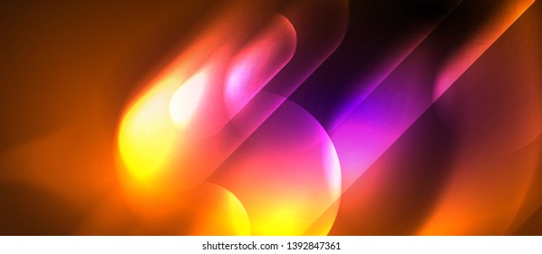 Neon glowing techno lines, hi-tech futuristic abstract background template, vector